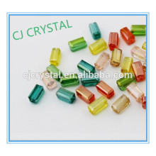 New style Machine Cut Crystal Glass transparent Rectangular Bead